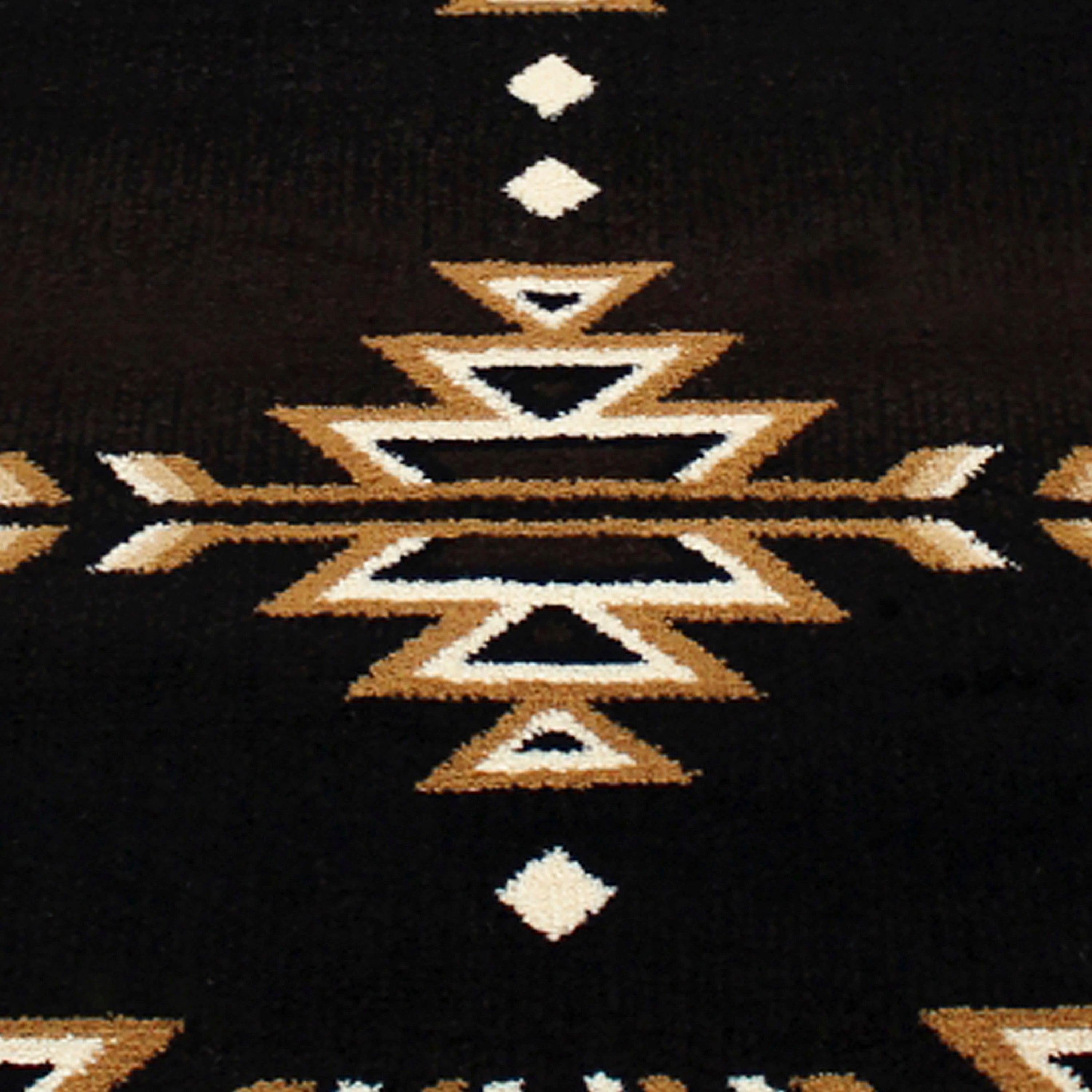 Amado Collection Southwestern 3' x 10' Brown Area Rug - Olefin Accent Rug with Jute Backing - Living Room, Bedroom, Entryway