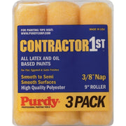 Purdy Contractor 1st 9 In. x 3/8 In. Knit Fabric Roller Cover (3-Pack)