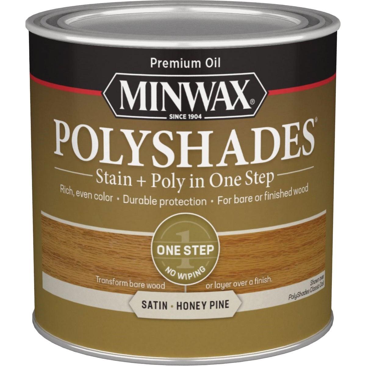 Minwax Polyshades 1/2 Pt. Satin Stain & Finish Polyurethane In 1-Step, Honey Pine