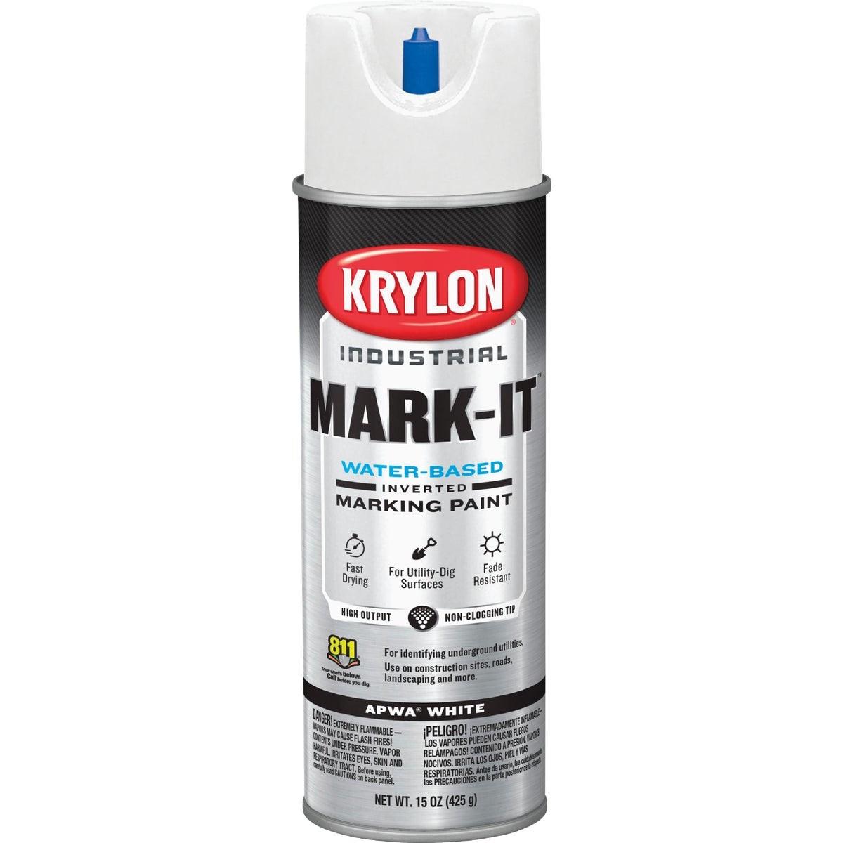 Krylon Mark-It 731608 Industrial WB APWA Brilliant White Inverted Marking Paint