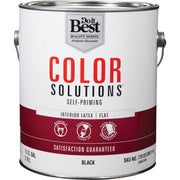 Color Solutions Latex Self-Priming Flat Interior Wall Paint, Black, 1 Gal.
