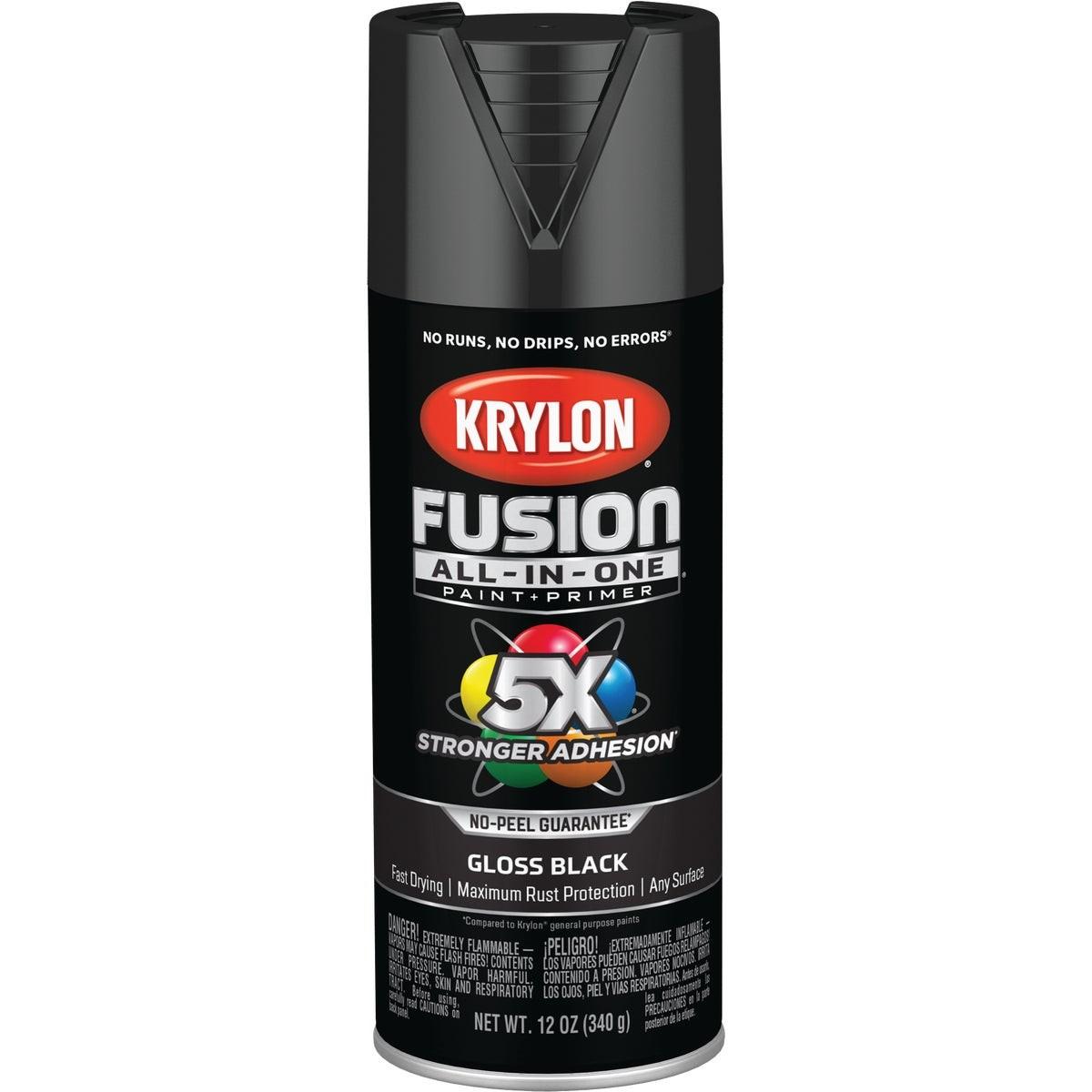 Krylon Fusion All-In-One Gloss Spray Paint & Primer, Black