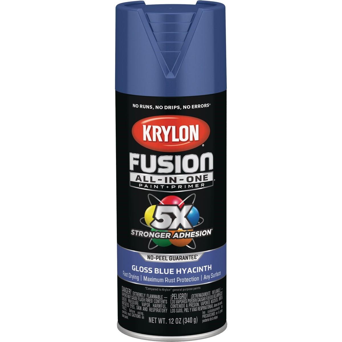 Krylon Fusion All-In-One Gloss Spray Paint & Primer, Hyacinth Blue