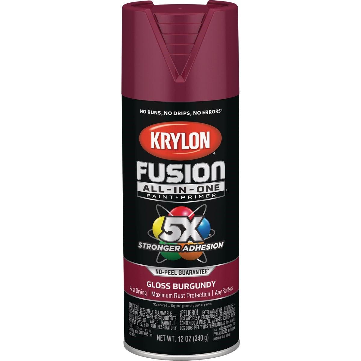 Krylon Fusion All-In-One Gloss Spray Paint & Primer, Burgundy