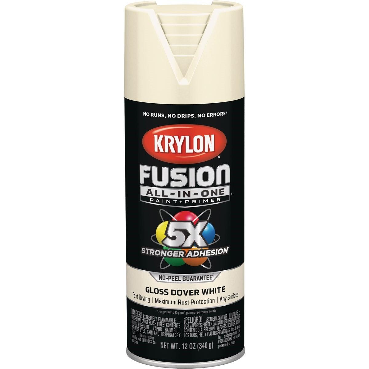Krylon Fusion All-In-One Gloss Spray Paint & Primer, Dover White