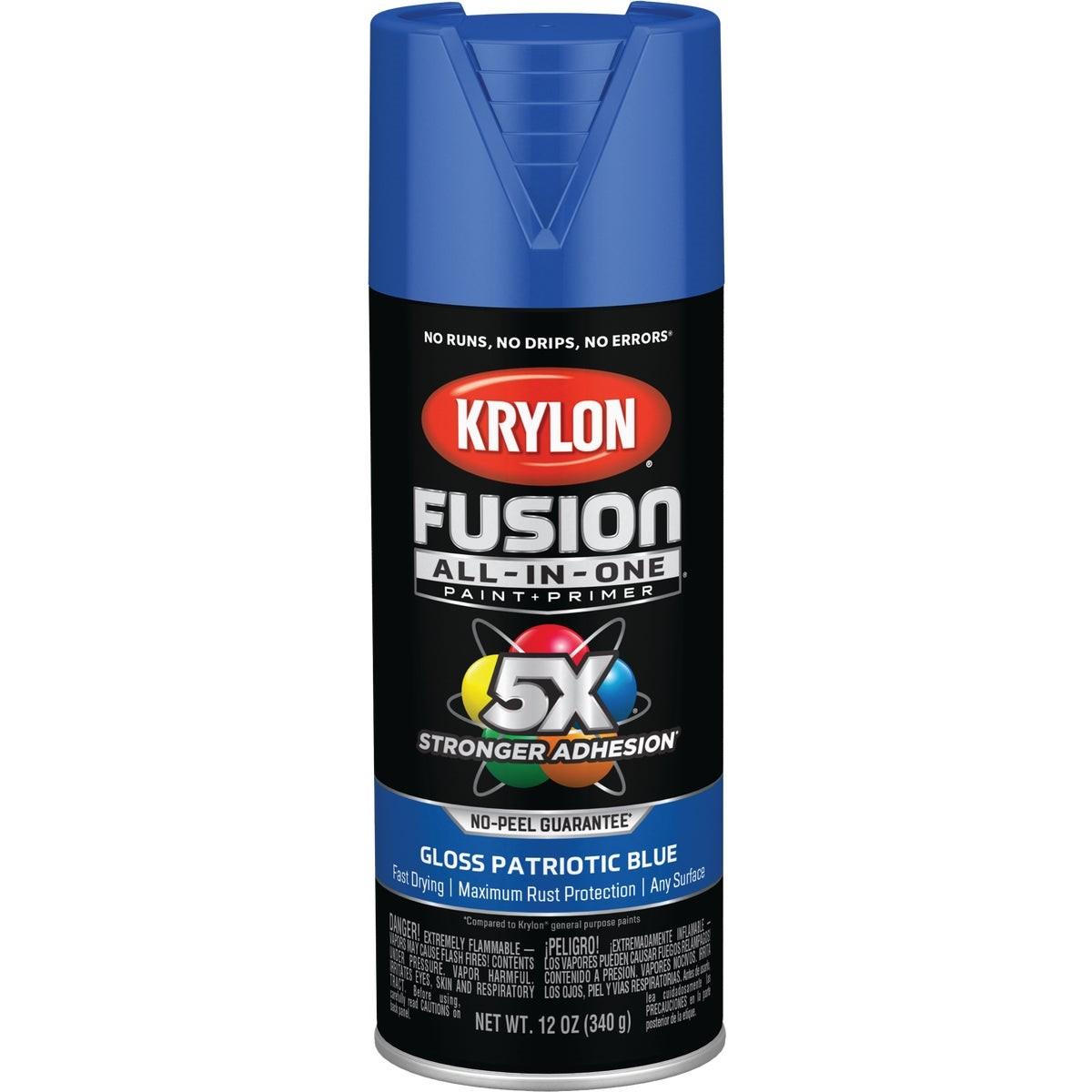 Krylon Fusion All-In-One Gloss Spray Paint & Primer, Patriotic Blue