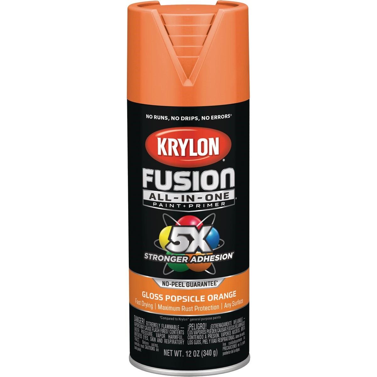 Krylon Fusion All-In-One Gloss Spray Paint & Primer, Popsicle Orange
