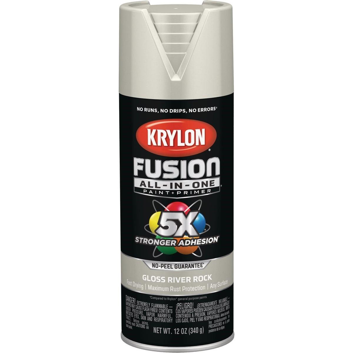 Krylon Fusion All-In-One Gloss Spray Paint & Primer, River Rock