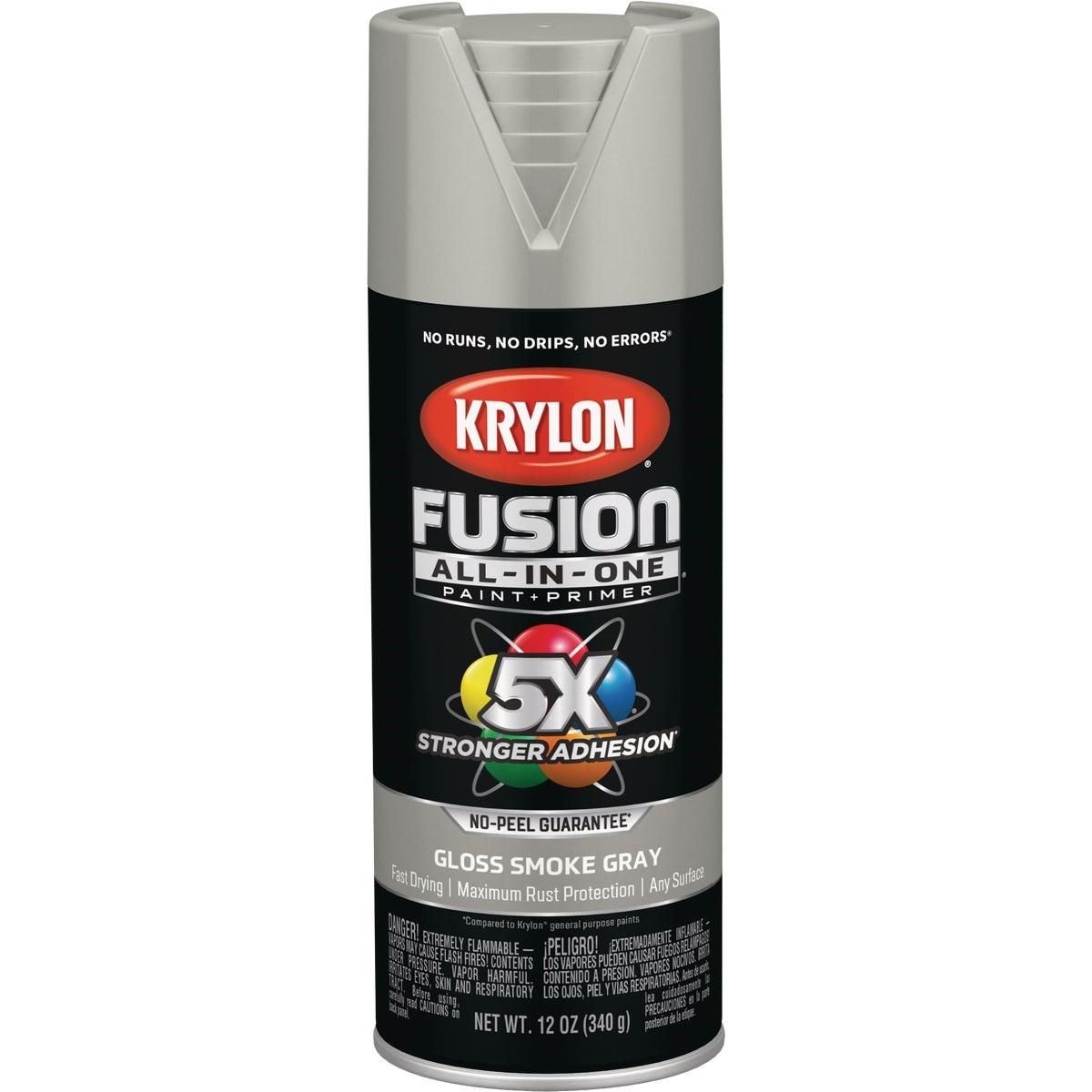 Krylon Fusion All-In-One Gloss Spray Paint & Primer, Smoke Gray