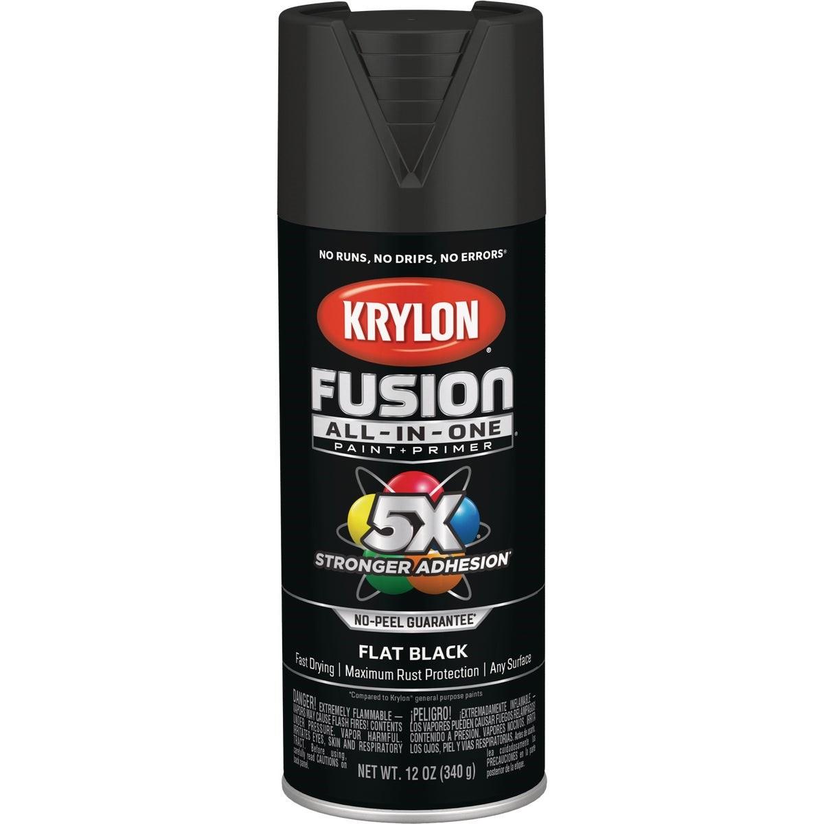 Krylon Fusion All-In-One Flat Spray Paint & Primer, Black