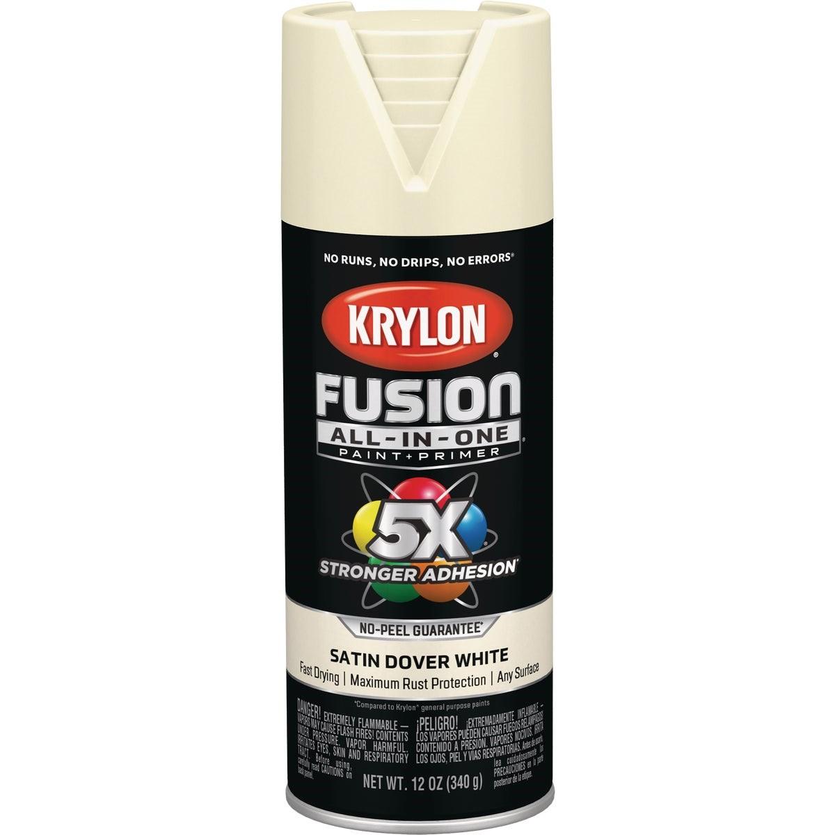 Krylon Fusion All-In-One Satin Spray Paint & Primer, Dover White
