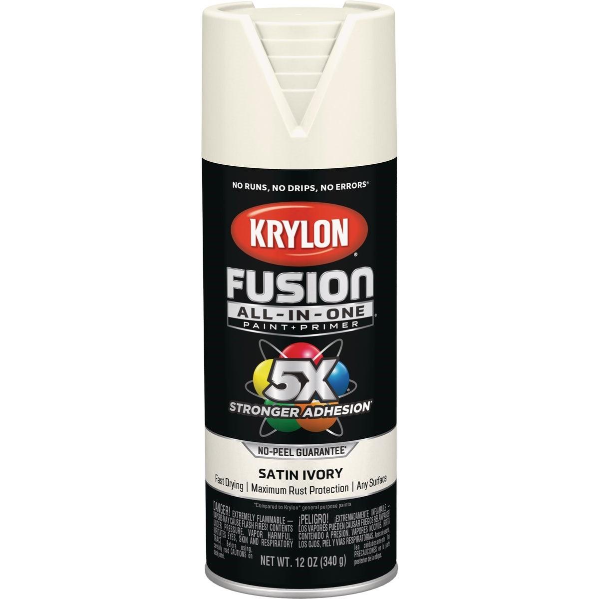 Krylon Fusion All-In-One Satin Spray Paint & Primer, Ivory