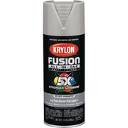 Krylon Fusion All-In-One Satin Spray Paint & Primer, Pewter Gray
