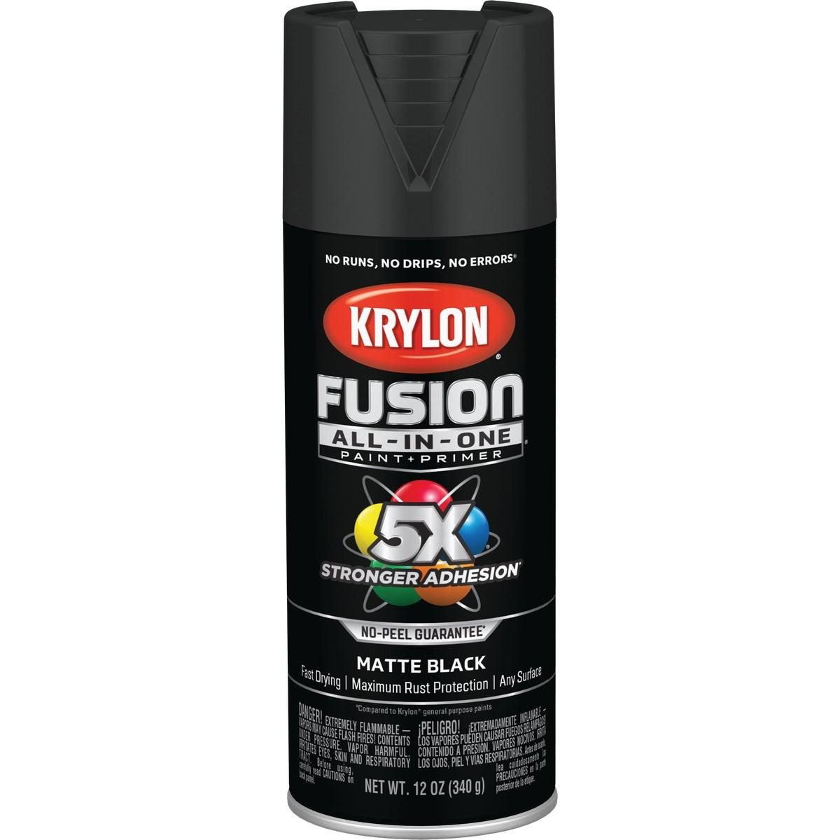 Krylon Fusion All-In-One Matte Spray Paint & Primer, Black