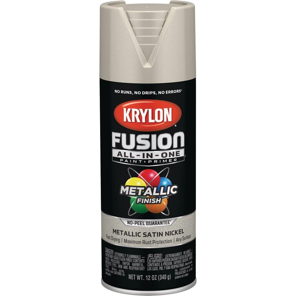 Krylon Fusion All-In-One Metallic Spray Paint & Primer, Satin Nickel