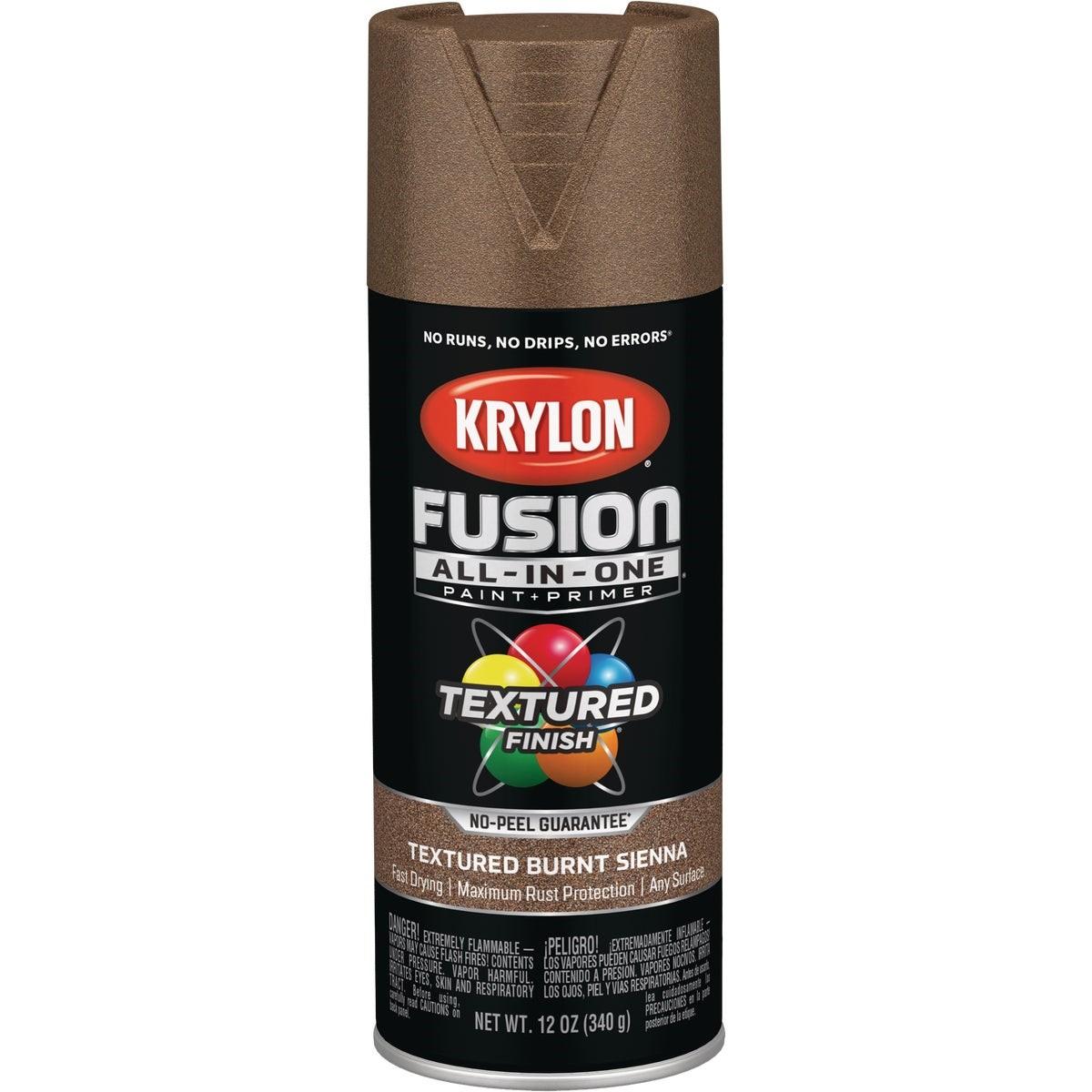 Krylon Fusion All-In-One Textured Spray Paint & Primer, Burnt Sienna