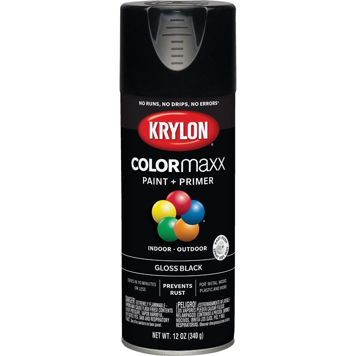 Krylon ColorMaxx12 Oz. Gloss Spray Paint, Black