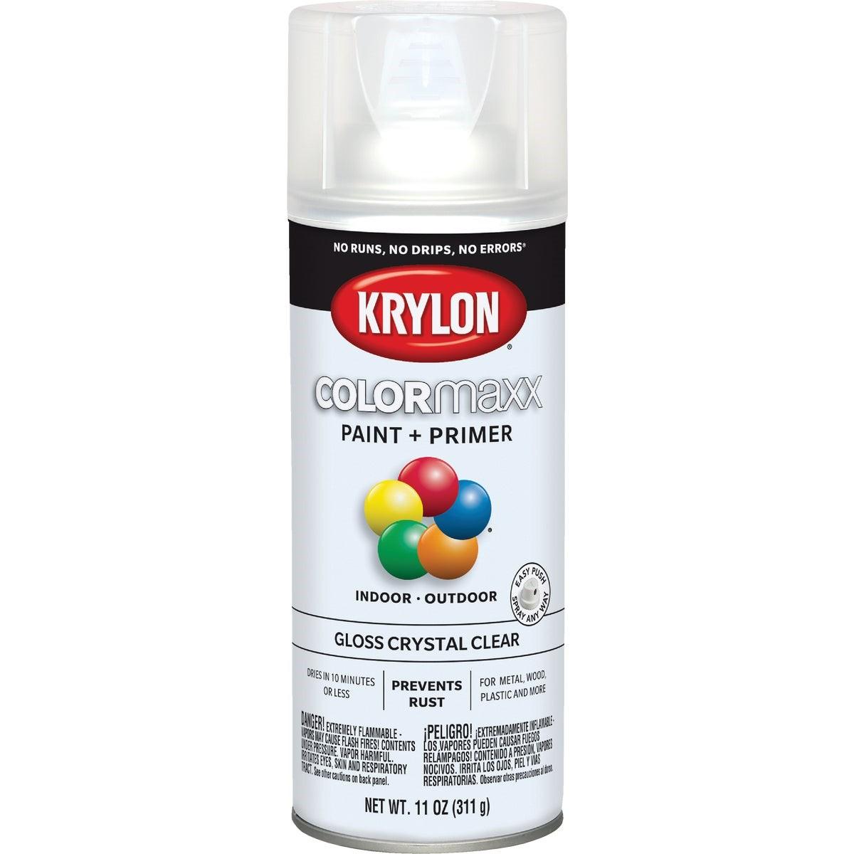 Krylon ColorMaxx 11 Oz. Gloss Paint + Primer Spray Paint, Crystal Clear