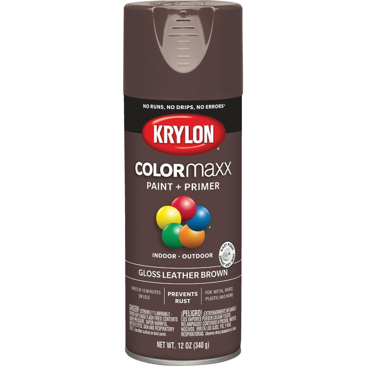 Krylon ColorMaxx 12 Oz. Gloss Spray Paint, Leather Brown