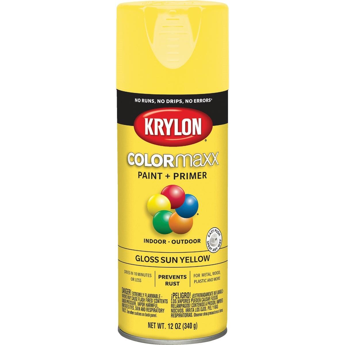 Krylon ColorMaxx 12 Oz. Gloss Spray Paint, Sun Yellow
