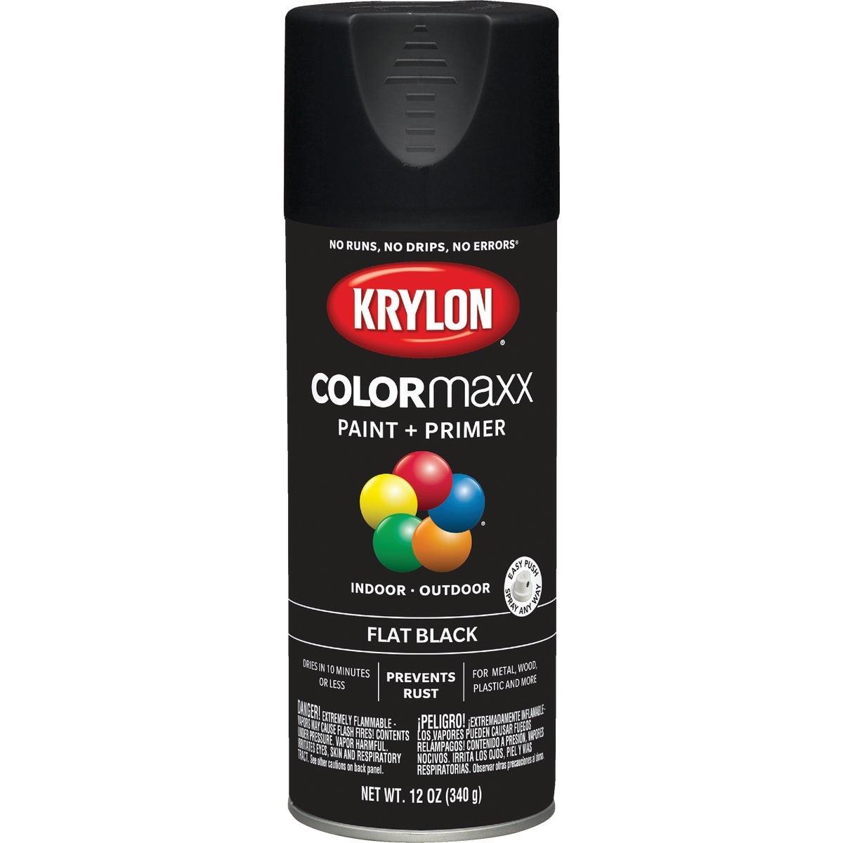 Krylon ColorMaxx 12 Oz. Flat Spray Paint, Black