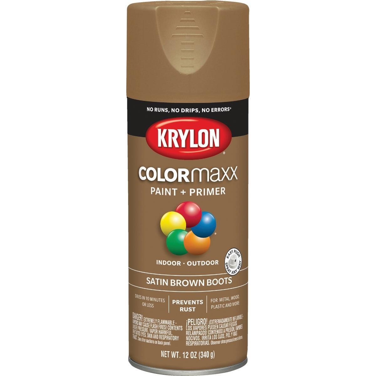 Krylon ColorMaxx 12 Oz. Satin Spray Paint, Brown Boots