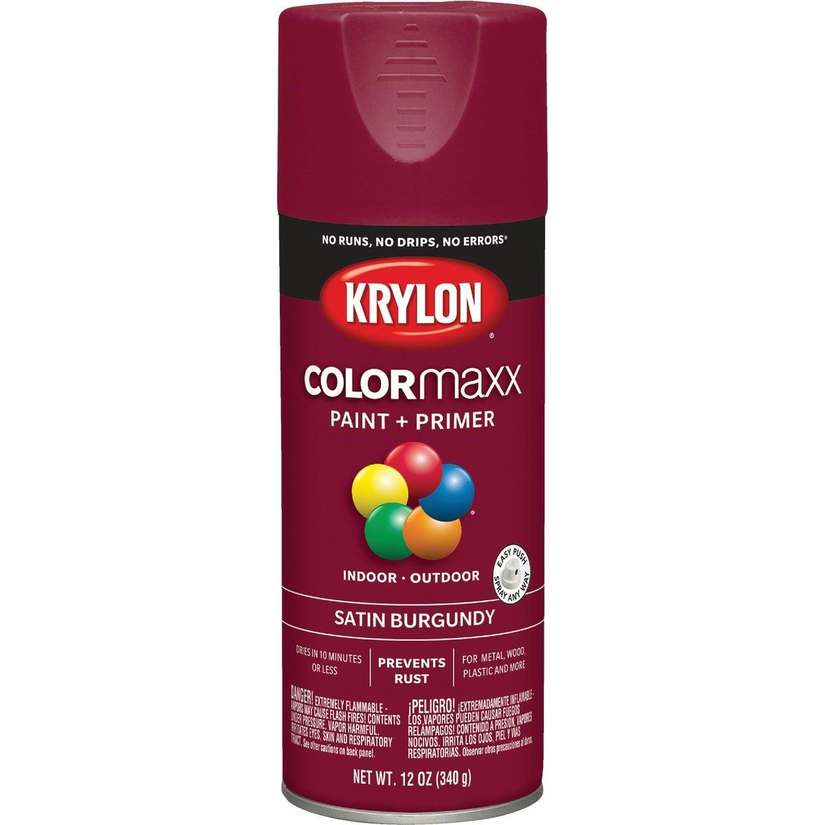 Krylon ColorMaxx 12 Oz. Satin Spray Paint, Burgundy