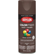 Krylon Colormaxx Satin Spray Paint & Primer, Leather Brown