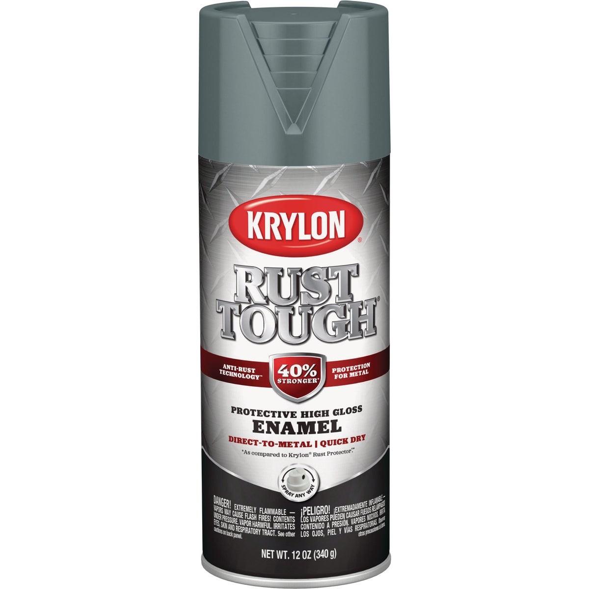 Krylon Rust Tough 12 Oz. Gloss Alkyd Enamel Spray Paint, Smoke Gray