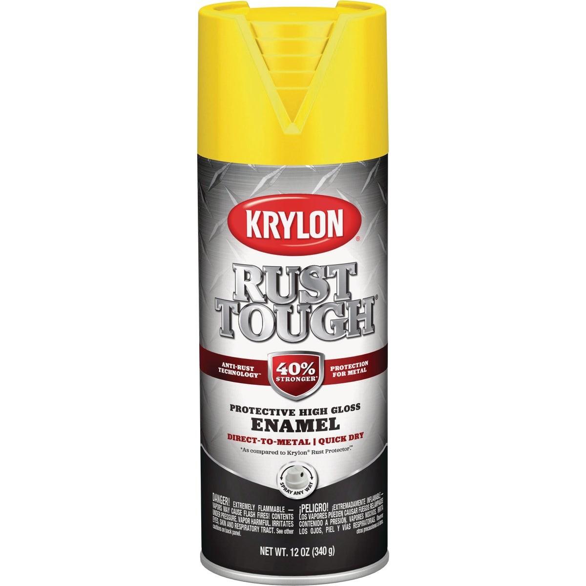 Krylon Rust Tough 12 Oz. Gloss Alkyd Enamel Spray Paint, Yellow