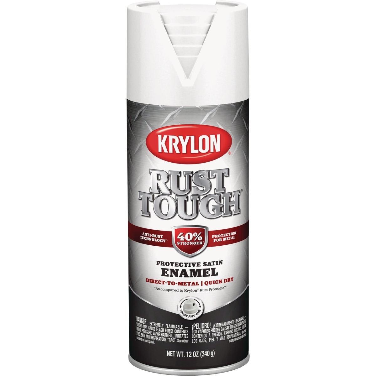 Krylon Rust Tough 12 Oz. Satin Alkyd Enamel Spray Paint, White