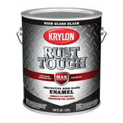 Krylon Rust Tough Oil-Based Gloss  Rust Control Enamel, Black, 1 Gal.