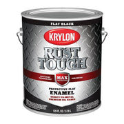 Krylon Rust Tough Oil-Based Flat Rust Control Enamel, Black, 1 Gal.