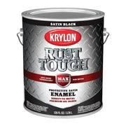 Krylon Rust Tough Oil-Based Satin  Rust Control Enamel, Black, 1 Gal.