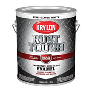 Krylon Rust Tough Oil-Based Semi-Gloss Rust Control Enamel, White, 1 Gal.