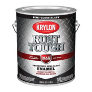 Krylon Rust Tough Oil-Based Semi-Glossr Rust Control Enamel, Black, 1 Gal.