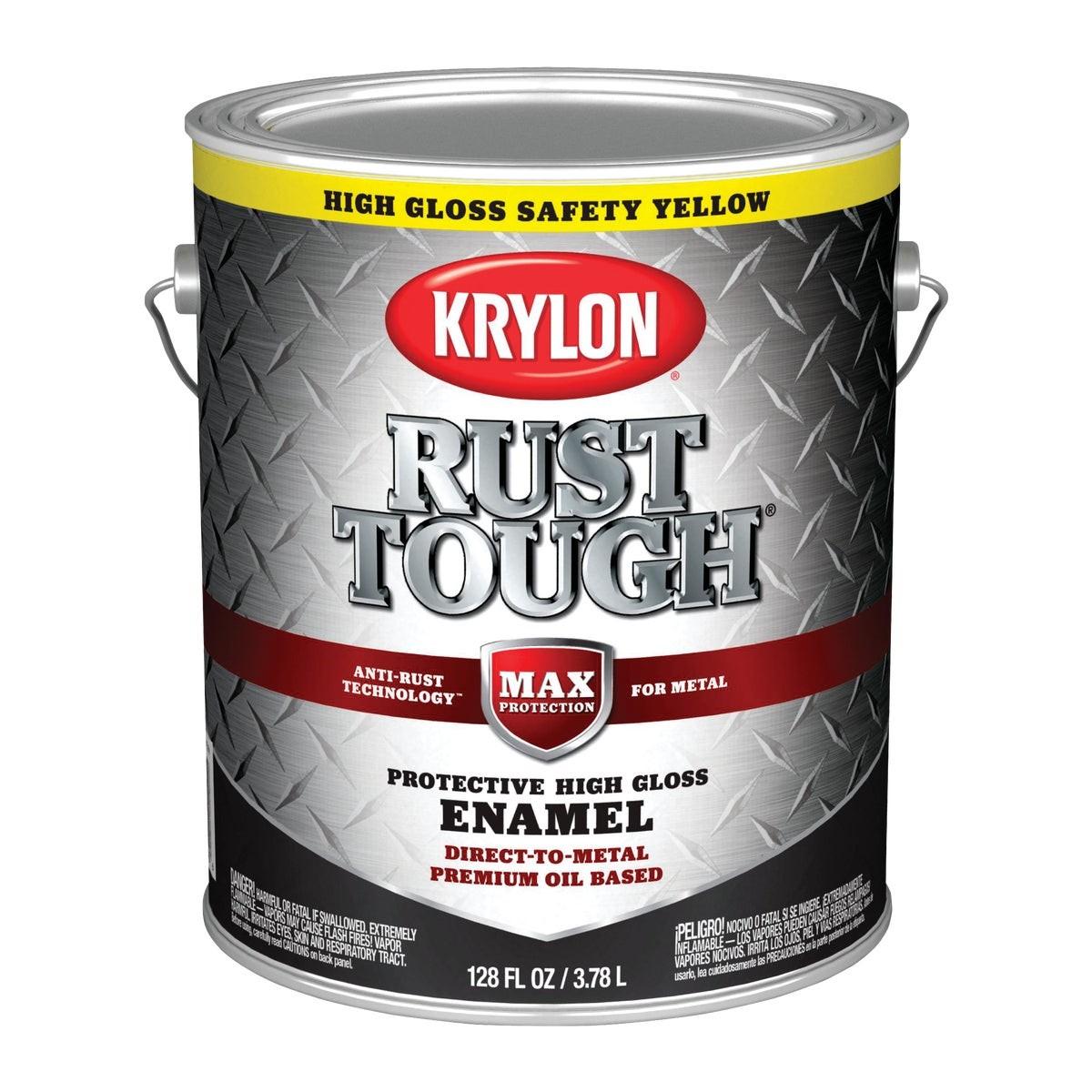 Krylon Rust Tough Gloss Anti-Rust Safety Color Rust Control Enamel, Safety Yellow, 1 Gal.