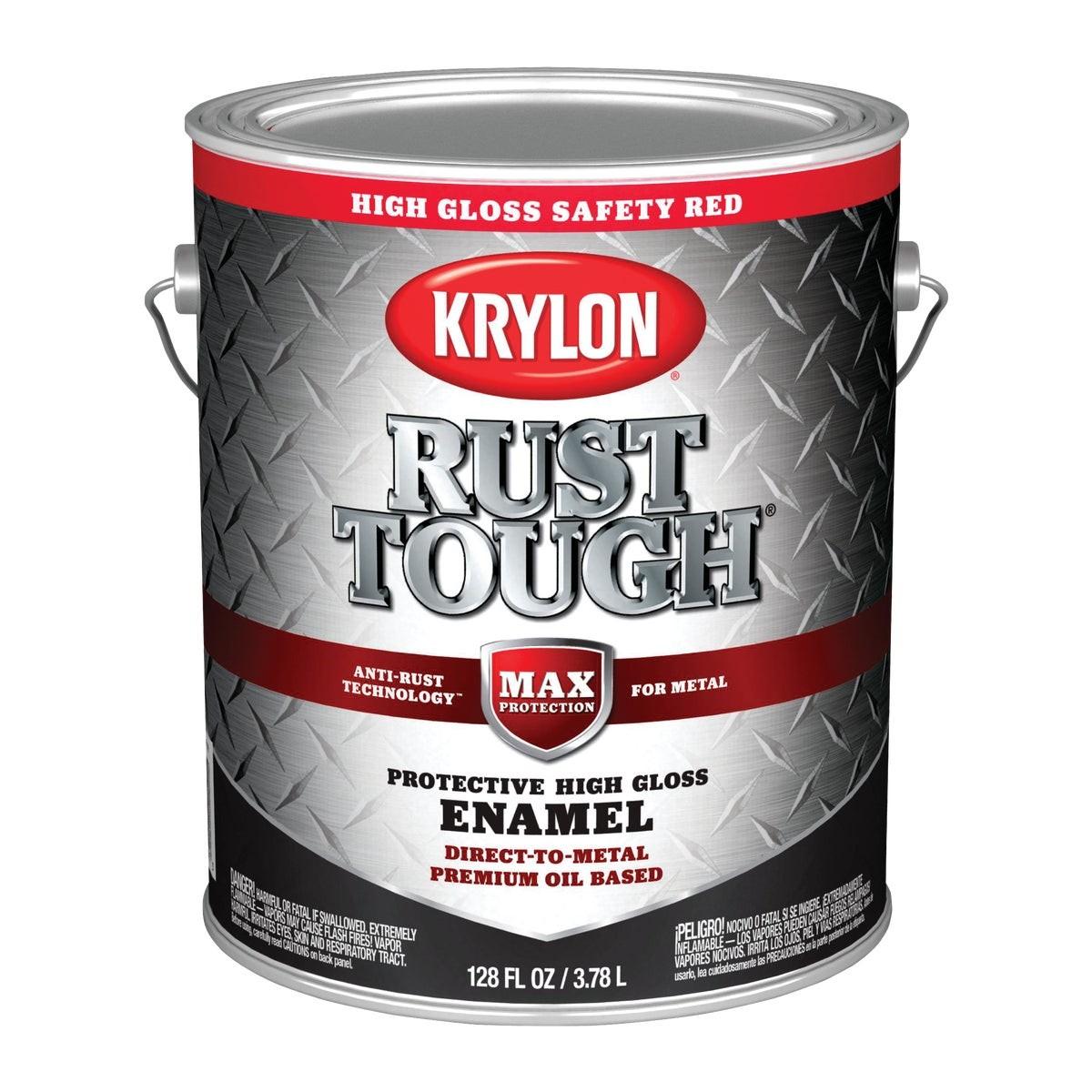 Krylon Rust Tough Gloss Anti-Rust  Safety Color Rust Control Enamel, Safety Red, 1 Gal.