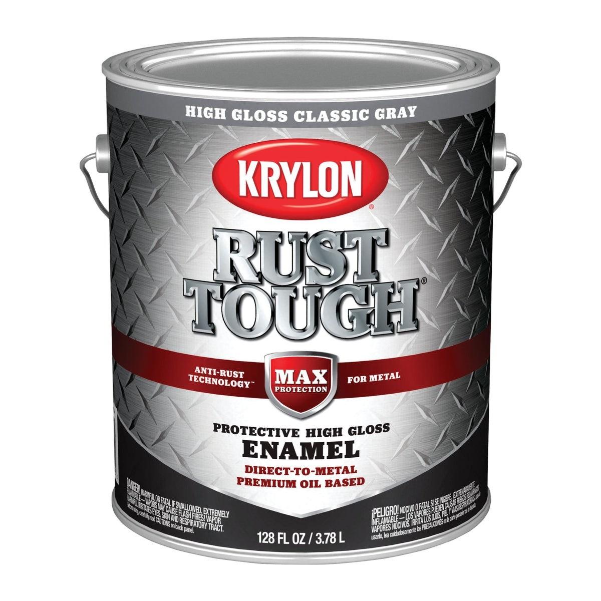 Krylon Rust Tough Oil-Based Gloss Rust Control Enamel, Gray, 1 Gal.