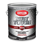 Krylon Rust Tough Oil-Based Gloss Rust Control Enamel, Gray, 1 Gal.