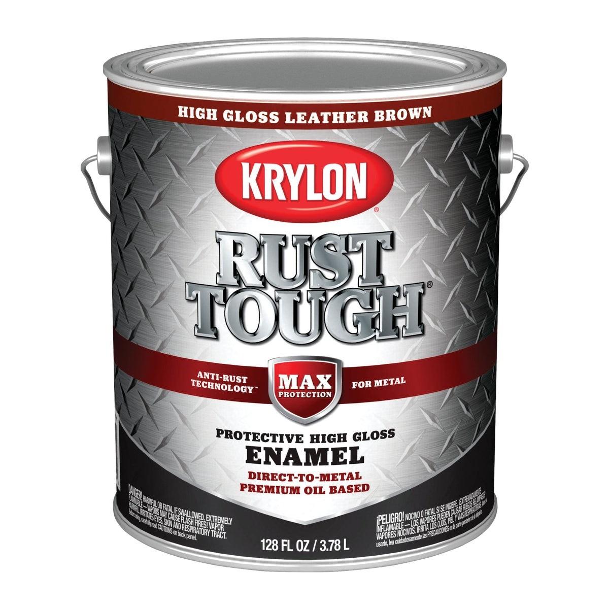 Krylon Rust Tough Oil-Based Gloss Rust Control Enamel, Brown, 1 Gal.