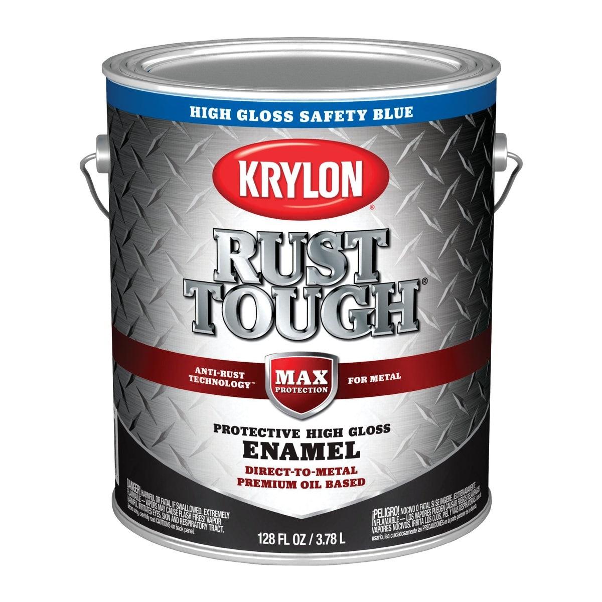 Krylon Rust Tough Gloss Anti-Rust Safety Color Rust Control Enamel, Safety Blue, 1 Gal.