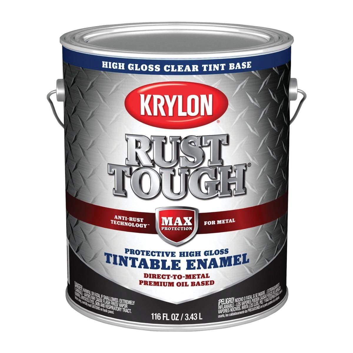 Krylon Rust Tough  Oil-Based Gloss  Rust Control Enamel, Clear Base, 1 Gal.