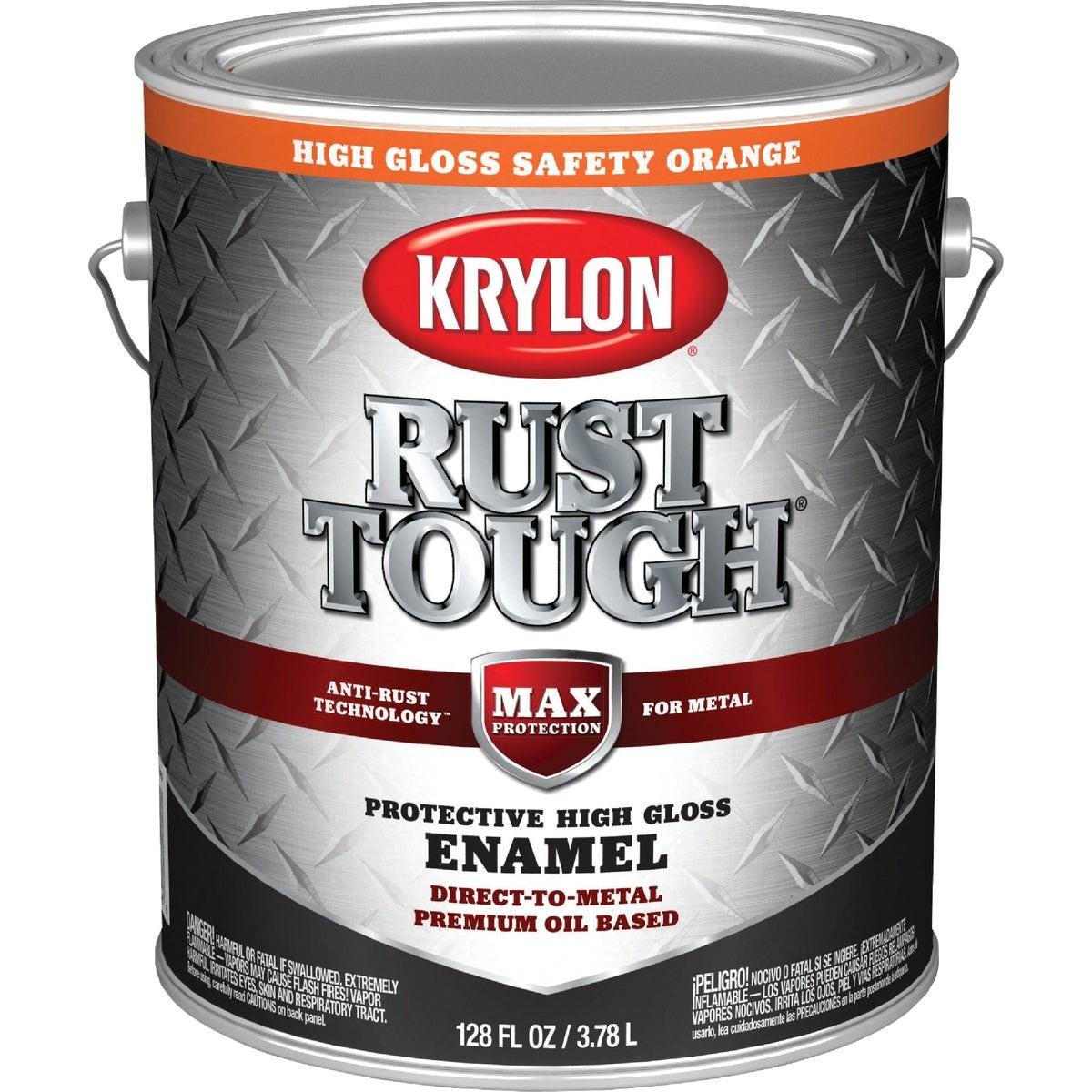 Krylon Rust Tough Gloss Anti-Rust Safety Color Rust Control Enamel, Safety Orange, 1 Gal.
