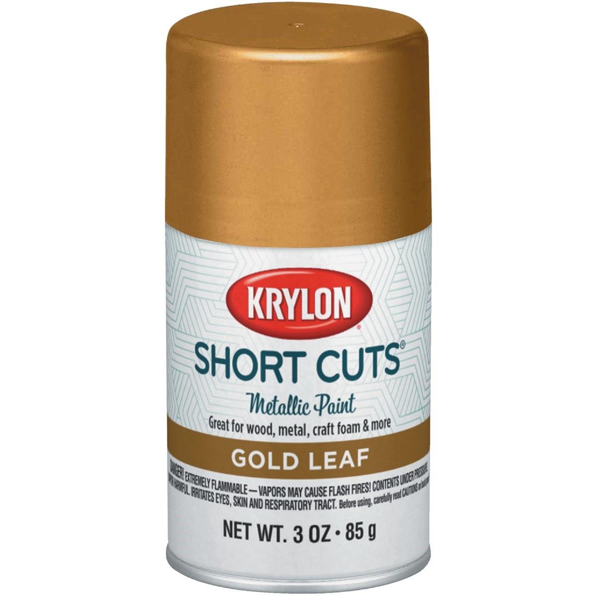 Krylon Short Cuts 3 Oz. High-Gloss Enamel Metallic Spray Paint, Gold Leaf