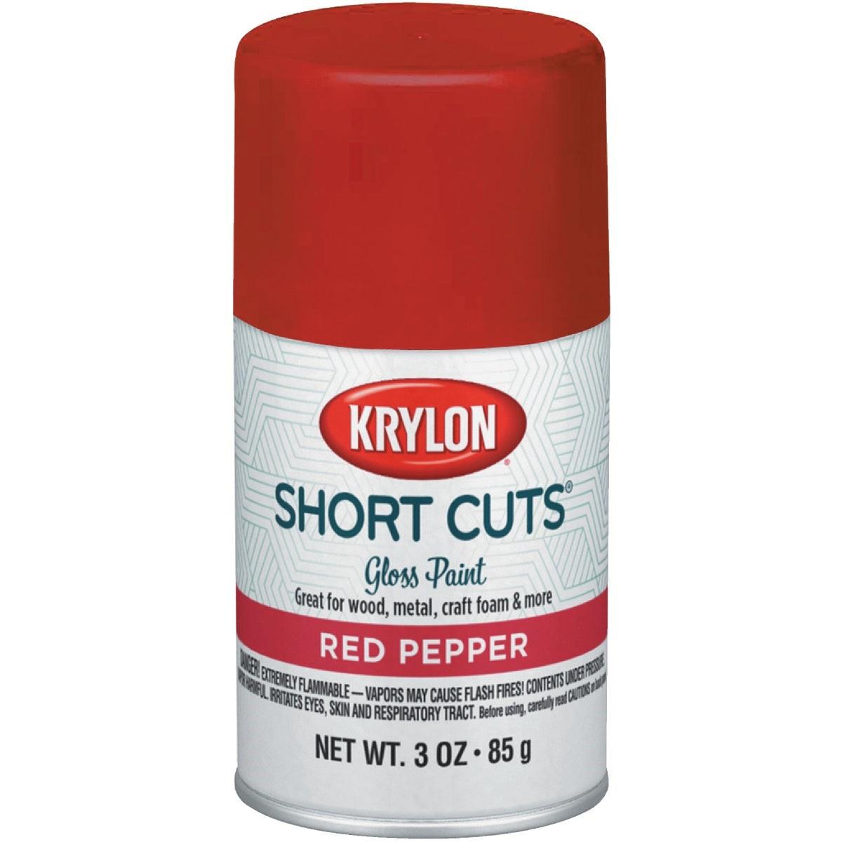 Krylon Short Cuts 3 Oz. High-Gloss Enamel Spray Paint, Red Pepper