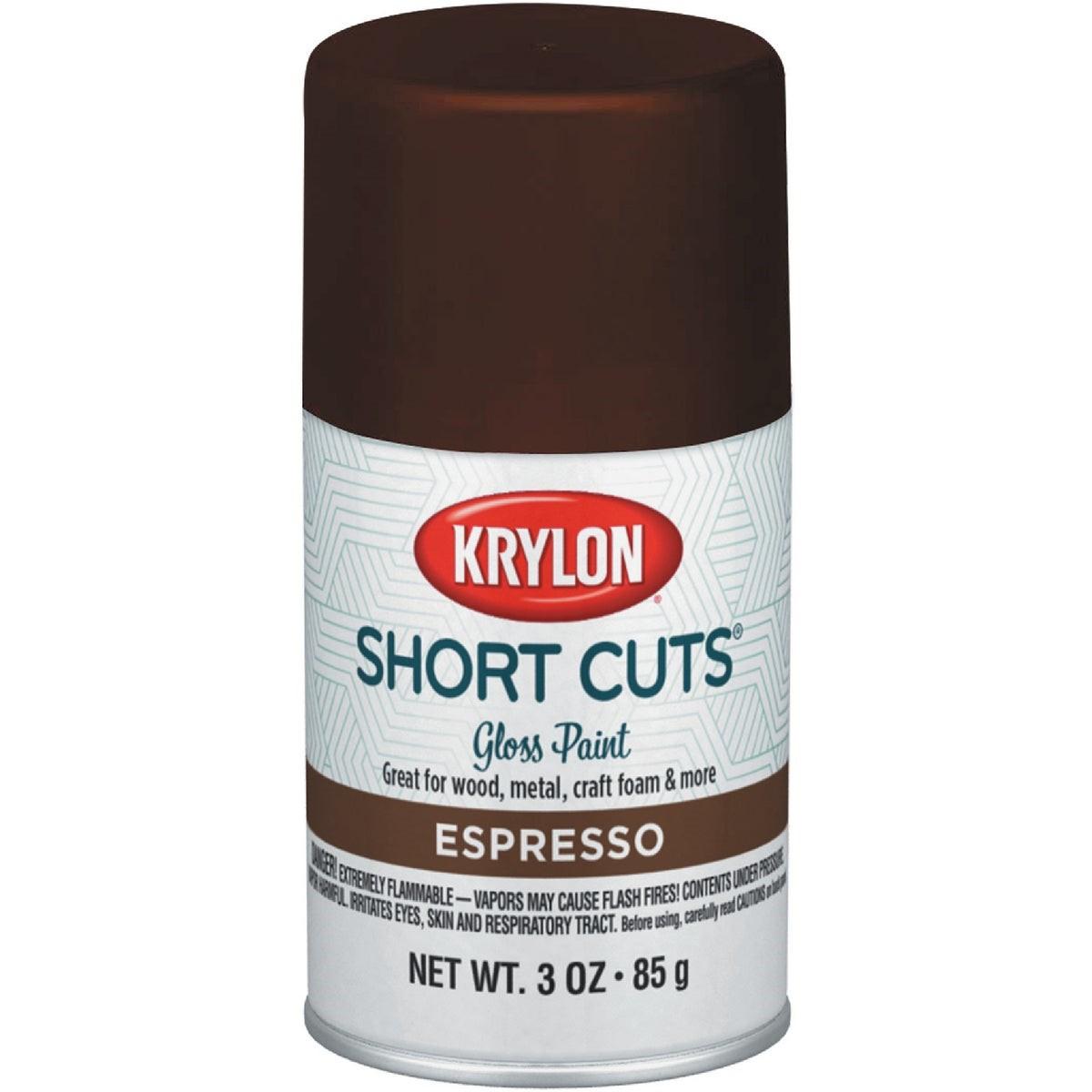 Krylon Short Cuts 3 Oz. High-Gloss Enamel Spray Paint, Espresso