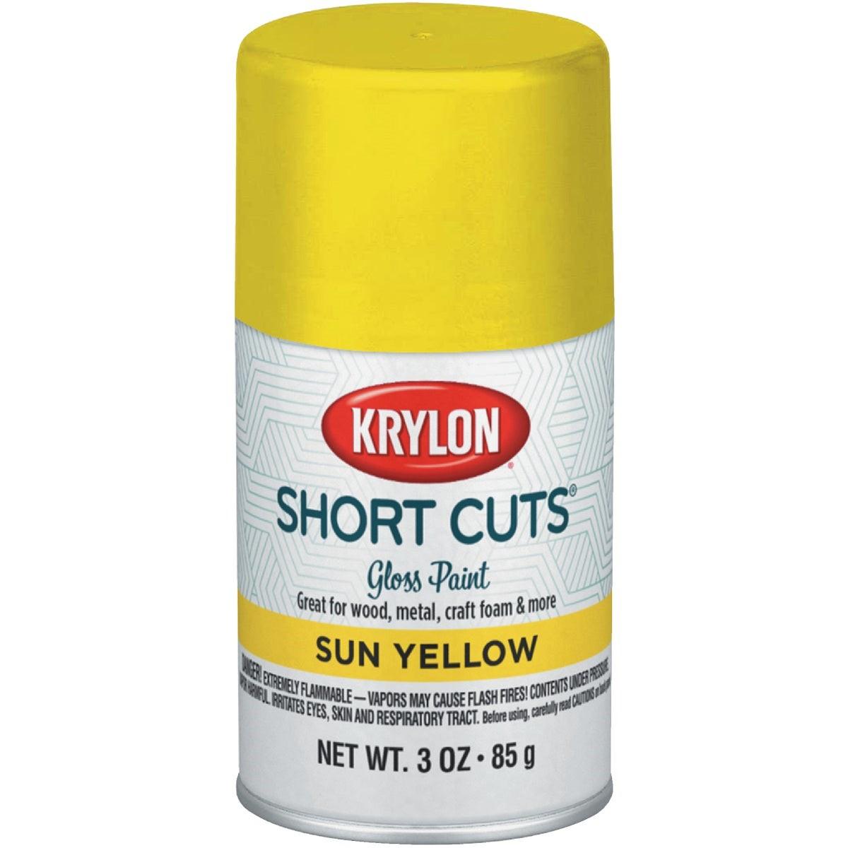 Krylon Short Cuts 3 Oz. High-Gloss Enamel Spray Paint, Sun Yellow