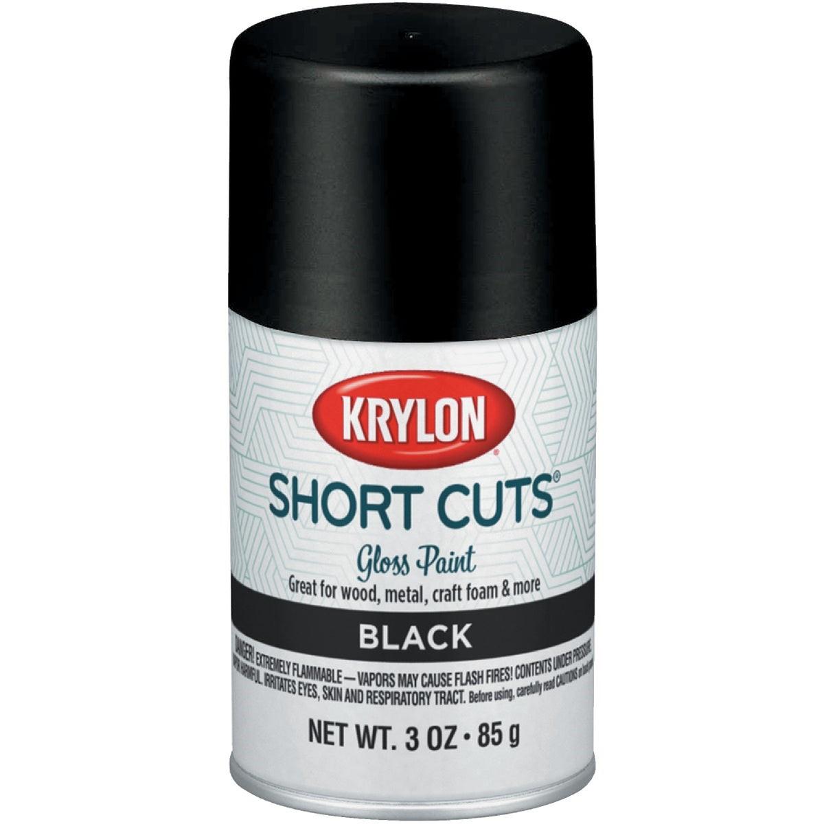 Krylon Short Cuts 3 Oz. High-Gloss Enamel Spray Paint, Black