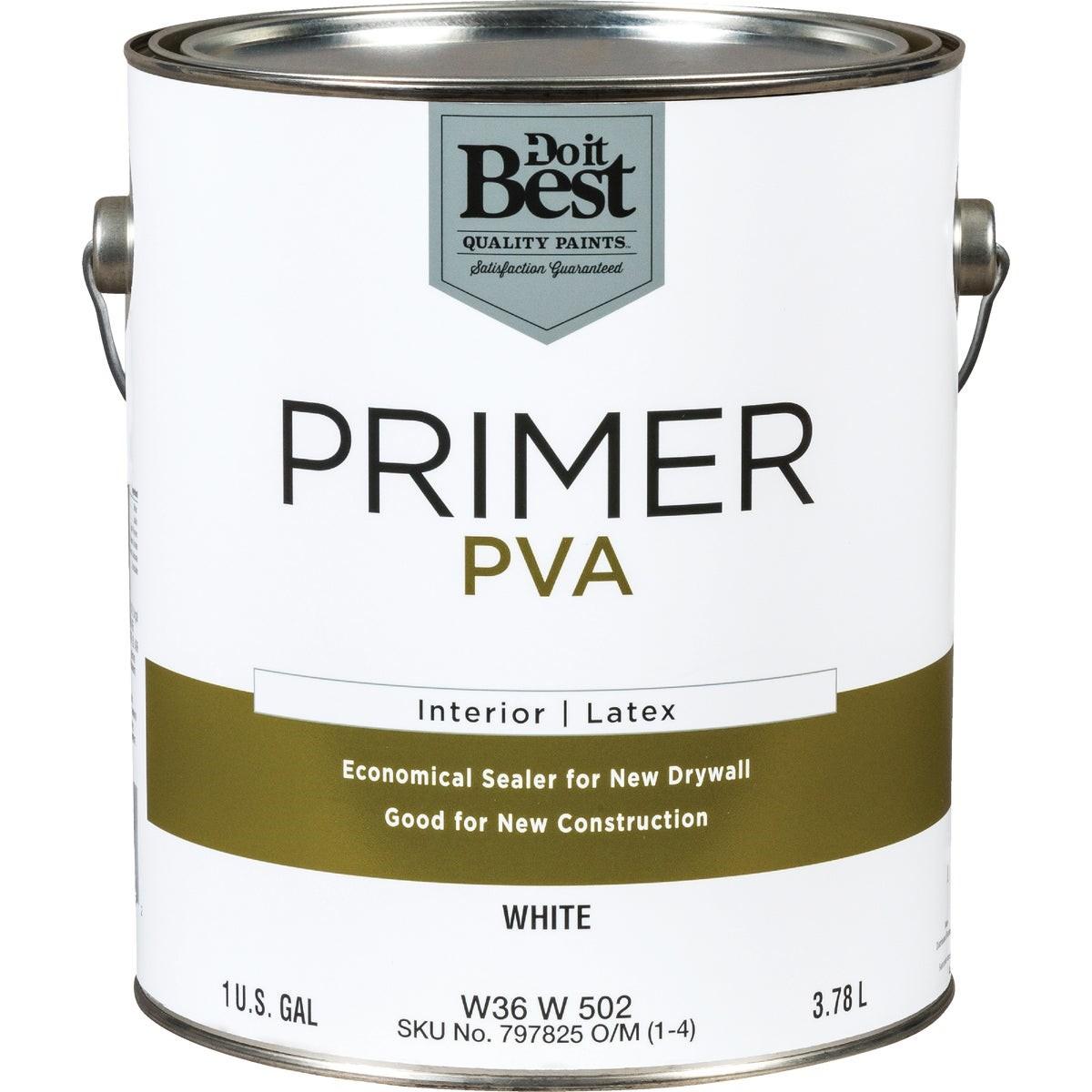 PVA Interior Latex Drywall Primer, White, 1 Gal.